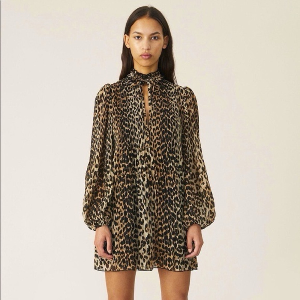 Ganni Leopard Print Dress